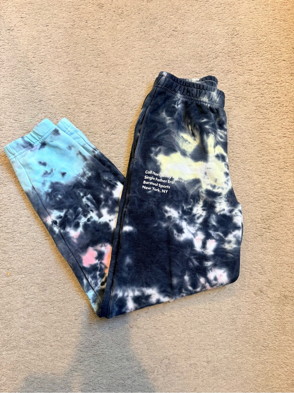 Tie-Dye barstool call her daddy sweatpants  – Blue, Black & Pink